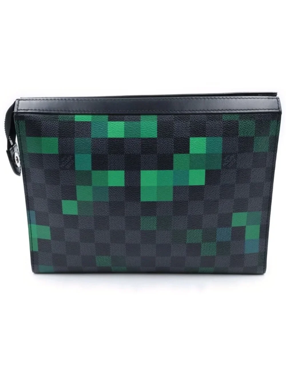 Louis Vuitton Damier Graphite Pi Creasing le Pochette Voyage MM Clutch Black